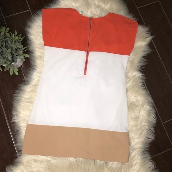 LuLus Flying Tri-Colors Coral Block Dress sz med - Picture 8 of 11
